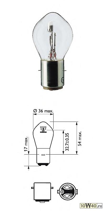 лампа s2 12v 35 / 35w ba20d
