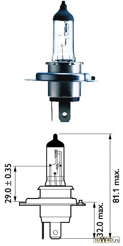 ЛАМПА H4 24V- 75/70W (P43T) (ВИБРОСТОЙКАЯ-БЕЛЫЙ ЯРКИЙ СВЕТ-ГОЛУБ.ОТТЕН.) MASTERDUTY BLUEVISION (2ШТ.