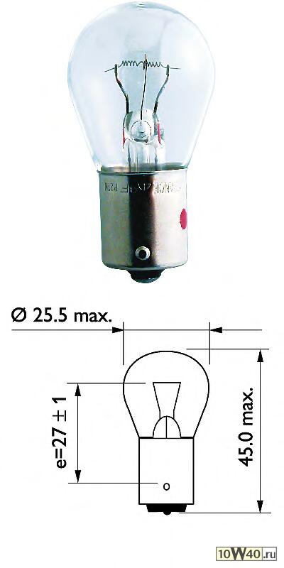 лампа накаливания габаритного освещения p25 24v 18w