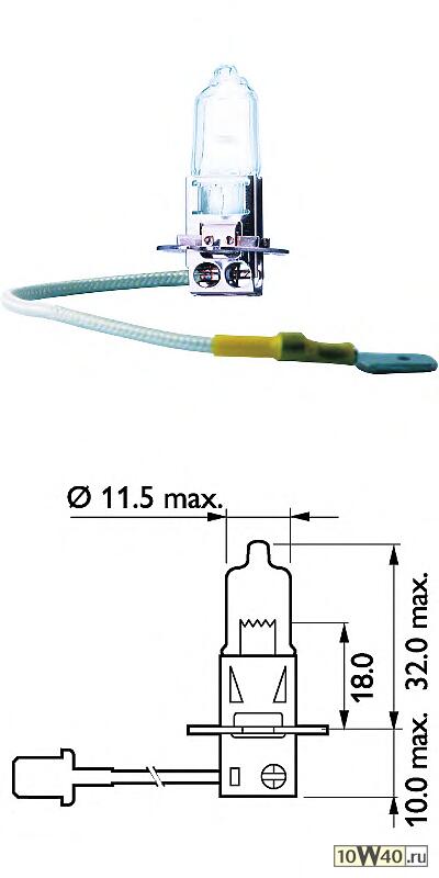 лампа philips галогеновая h3 pk22s 100w