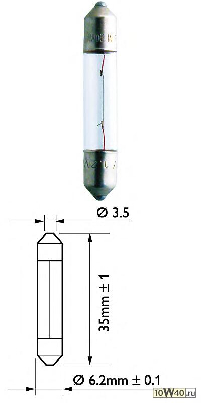 лампа philips галогеновая t6.2x35 sv6 3w