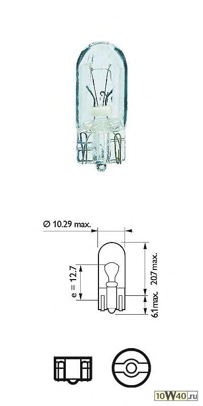 Лампа накаливания для грузовых автомобилей, 10шт в упаковке W5W 24V 5W W2,1X9,5D