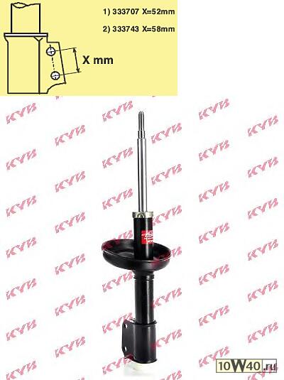 Амортизатор RENAULT Clio (98-10),Symbol (98-) передний левый/правый газовый KAYABA