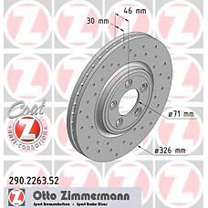 ZIMMERMANN 290.2263.52 (C2C25336) диск тормозной sport перед. 326x30 / 46-5x108 \ Jaguar (Ягуар) xj 8 3.2 / 4.0 97>