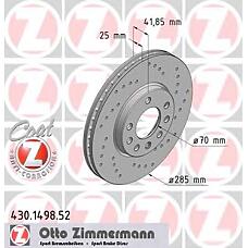 ZIMMERMANN 430.1498.52 (0569003 / 46836491 / 46844071) диск тормозной спортивный