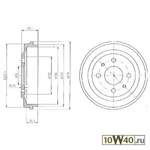 Тормозной барабан Ritmo, A112,Y10, 126,126 Bis,126 Personal,127,128,128 Personal,133,147,600,850,900