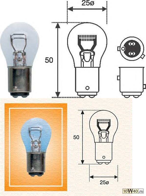 лампа (21 / 4w) 12v baz15d габарит / стоп сигнал\