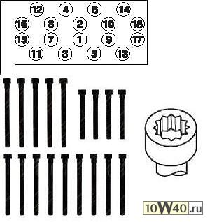 комплект болтов ГБЦ   MB W201/W202/W124/Vito 2.0D-2.3TD OM601 83> (18)