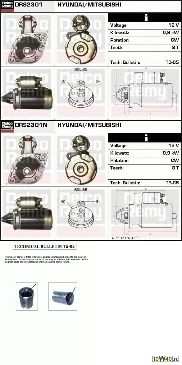Стартер HYUNDAI Getz