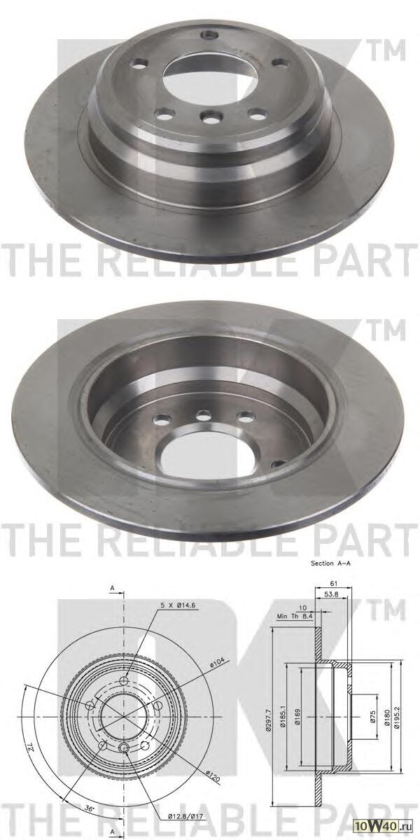 диск тормозной задний\ bmw e39 2.0-2.5td m47 / m51 / m52 / m54 95>