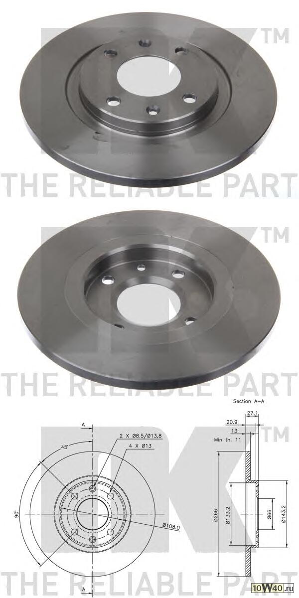 диск торм.пер.citroen c3 I 02-09 / berlingo I 97-12 266x13