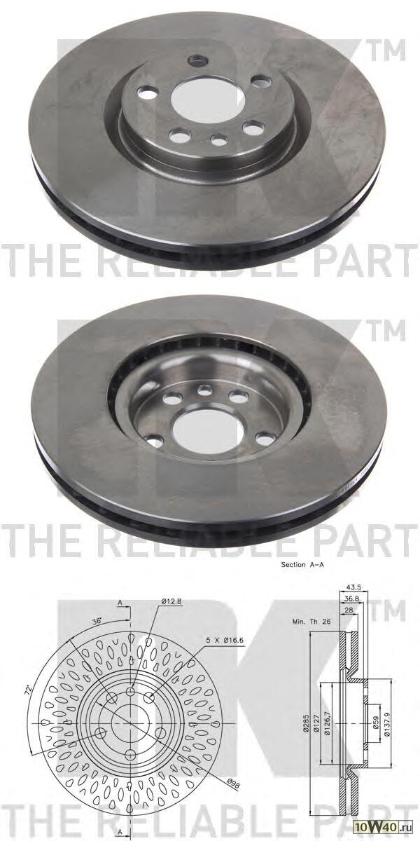 Диск тормозной CITROEN C8/JUMPY/FIAT SCUDO/PEUGEOT 807/EXPERT передний вент.