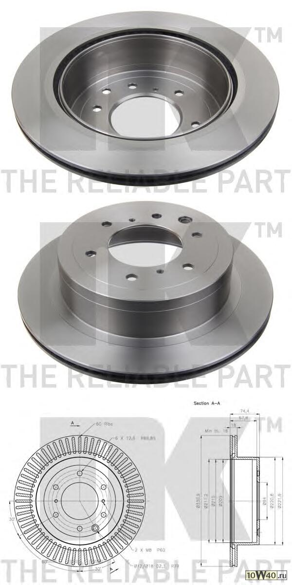 203056nk диск тормозной задний\ mitsubishi pajero IV 3.8i / 3.2di-d 07>