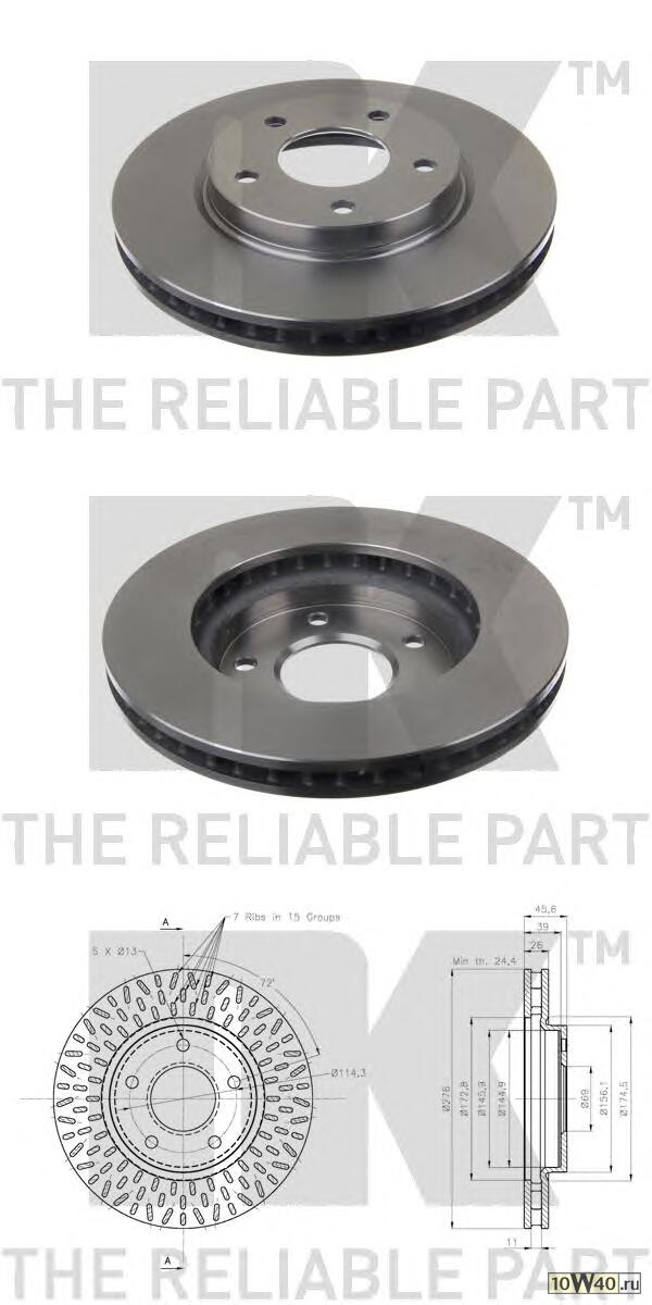 203057nk диск тормозной передний\ mitsubishi lancer 1.5 / 1.8 / 2.0 di-d 08>