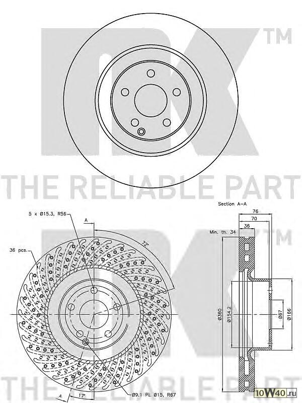 диск тормозной merc. s-kl. 02-