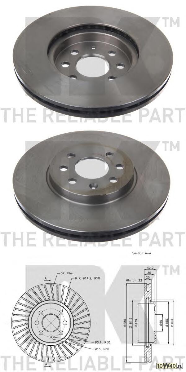 203652nk диск тормозной передний\ opel meria 1.6 / 1.8 / 1.7dti 03>