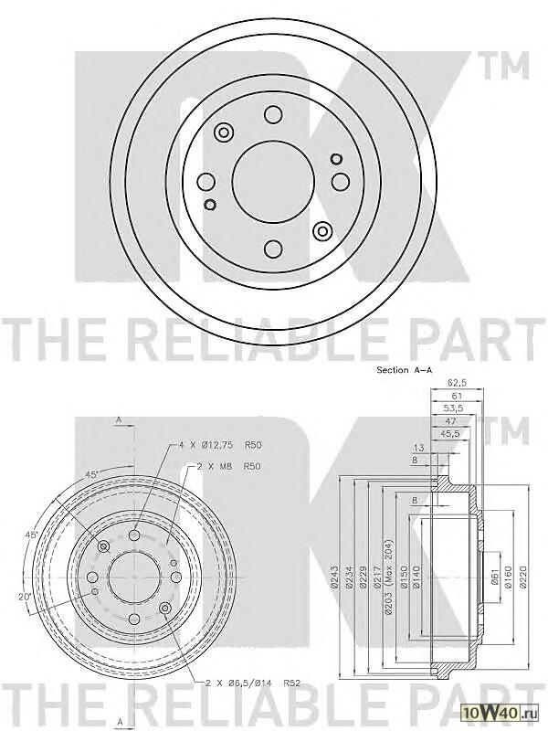 БАРАБАН ТОРМ ROV 200/400/25/45 89-99/MG ZR/ZS 01-05