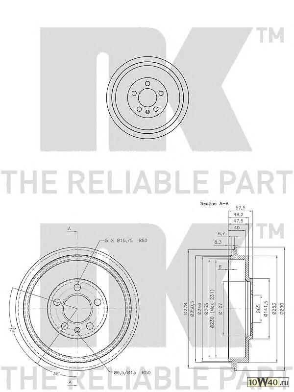 254303nk барабан тормозной\ skoda octavia 1.6 / 1.9tdi / 1.9sdi 96>
