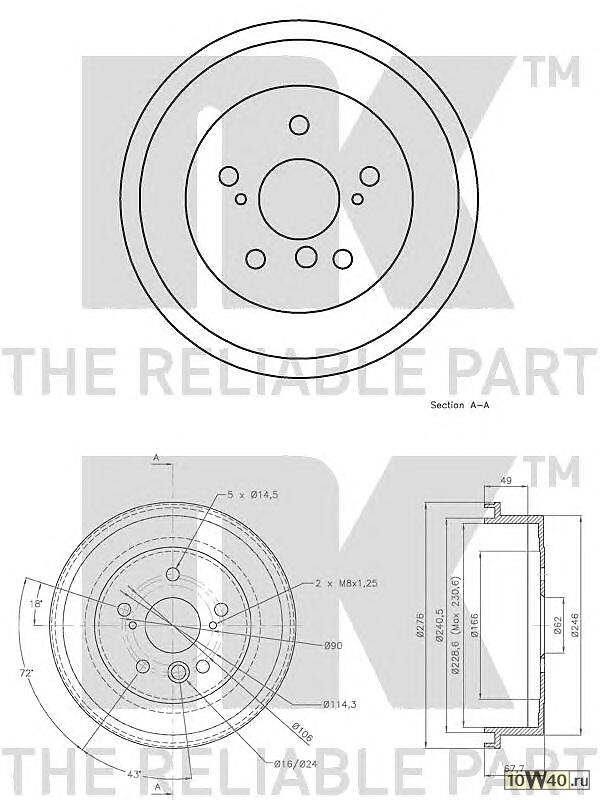 барабан тормозной\ renault r21 / laguna 1.7-2.1d 86-93