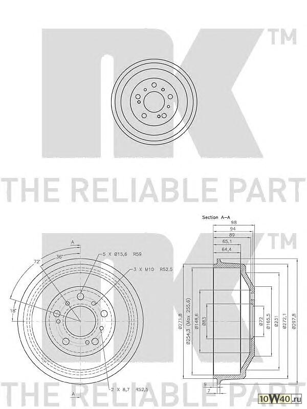 барабан тормозной citroen fiat peugeot 87-