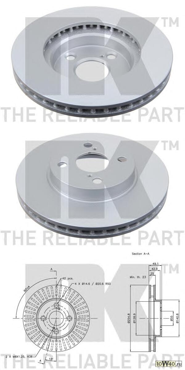 314582nk диск тормозной передний с покрыт.\ toyota corolla e120 1.4 / 1.5 / 1.6 / 1.8 01-07