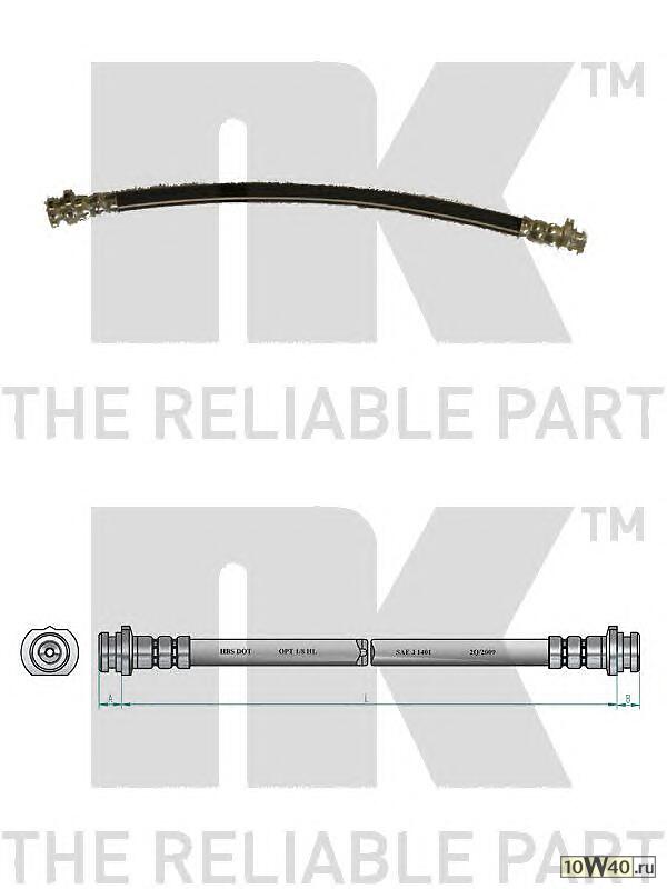 шланг торм. зад.  Nissan Sunny all 86-95 L=292 барабан