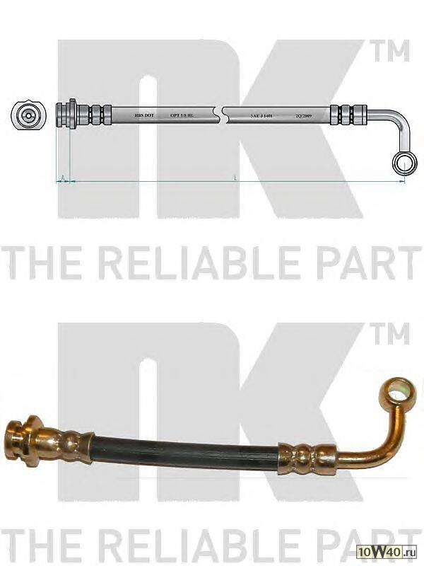 шланг торм. зад.  Nissan Primera W10 1.6/2.0/2.0D 90-98 L=323 диск.