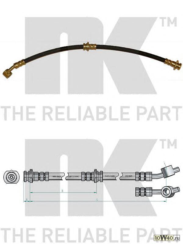 шланг торм.пер.л.  Nissan Primera 1.6/2.0/2.0D 94-96 L=430