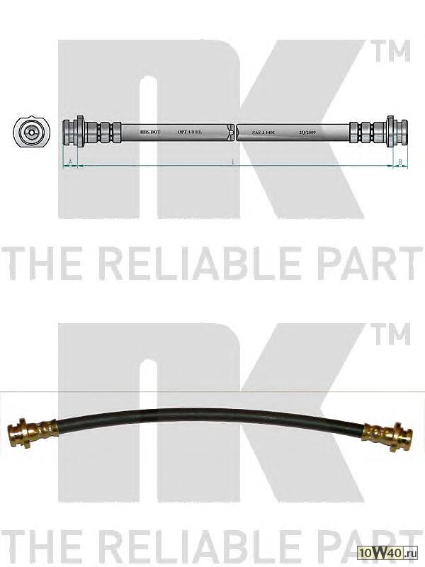 Код оригинала: 4621056E00 / 4621056E10 / 4621401E10 / 4621401E01 / 4621085E00 / 4621079916 / 4621097N00 / 4621489916 / 4621401E00 / 4621479916, <BR>шланг торм. зад.  Nissan Bluebird T12/U11 1.6-2.0D 83-90 L=310 барабан.