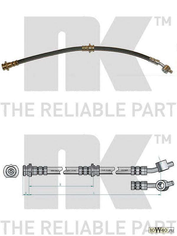 шланг торм. пер. л.  Nissan Primera P11/W11 1.6/1.8/2.0/2.0TD 96> L=437