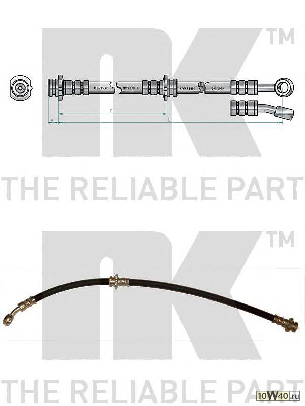 Код оригинала: 462105F001 / 77363359 / 77364336 / 77362372 / 462105F002
, <BR>шланг торм. пер.  Nissan Micra all 92-03 L=477 без ABS
