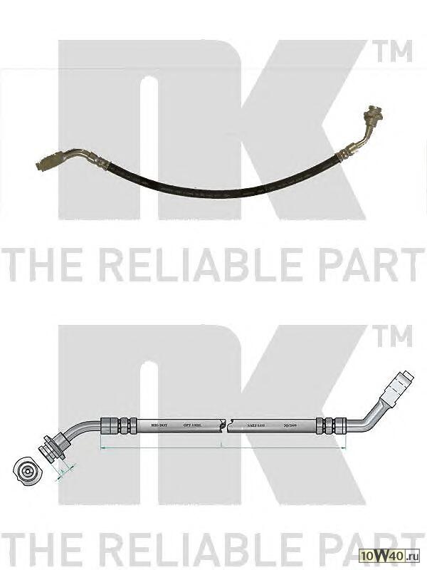 шланг торм. пер. п.  Nissan Terrano 2.5-2.7 TD 89> L=430