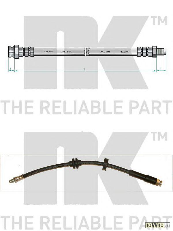шланг торм. пер. п.  Fiat Barchetta/Punto 1.1-1.7D 93> L=423 c ABS
