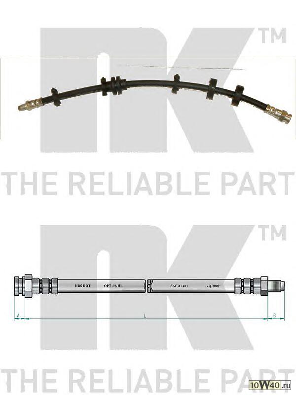 шланг торм. пер. л.  Fiat Barchetta/Punto 1.1-1.7D 93> L=432 c ABS