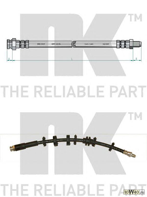 шланг торм. пер. л.  Fiat Punto 1.1-1.7D 93-99 L=390 без ABS