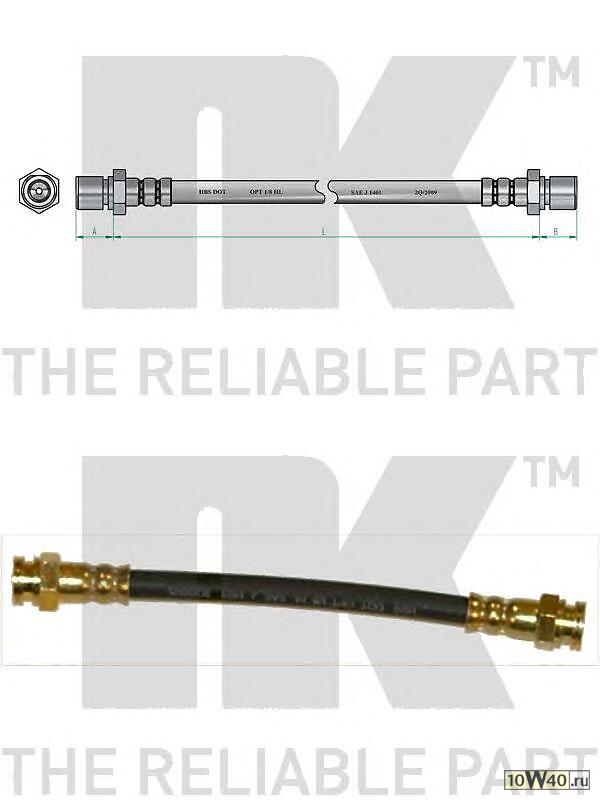 шланг торм. зад.  Fiat Punto 1.2-1.9D 99> L=195 промежут.