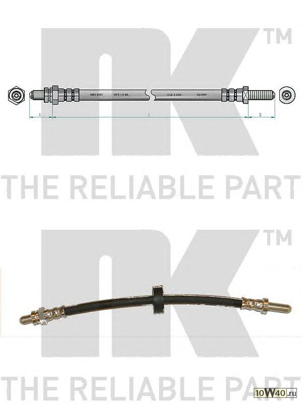 шланг торм. зад. л.  Ford Escort 1.1-1.8D 82-90 L=305