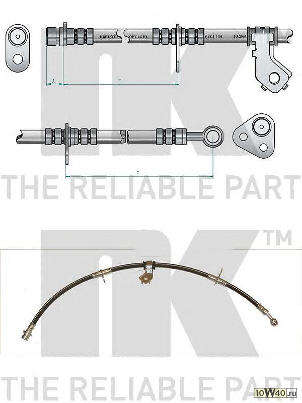 шланг торм. пер. л.\ honda civic / crx ec / ed / ee / eg / eh 1.3-1.6 89-94 l=664