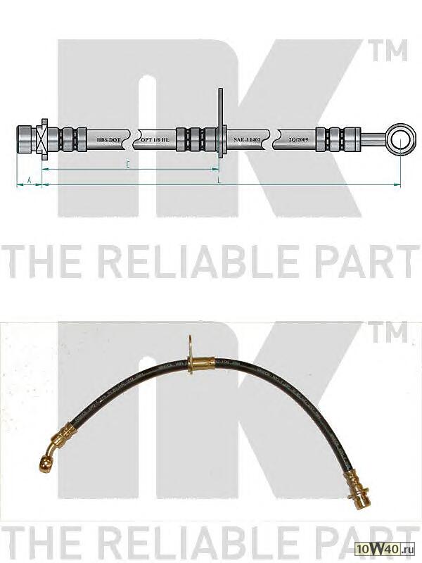 Код оригинала: 01468SS0010 / 46411SP0033 / 46411SP0034 / 46431SS0003, <BR>шланг торм. зад. л.  Honda Prelude 2.0/2.2/2.3 BB 92-96 L=450