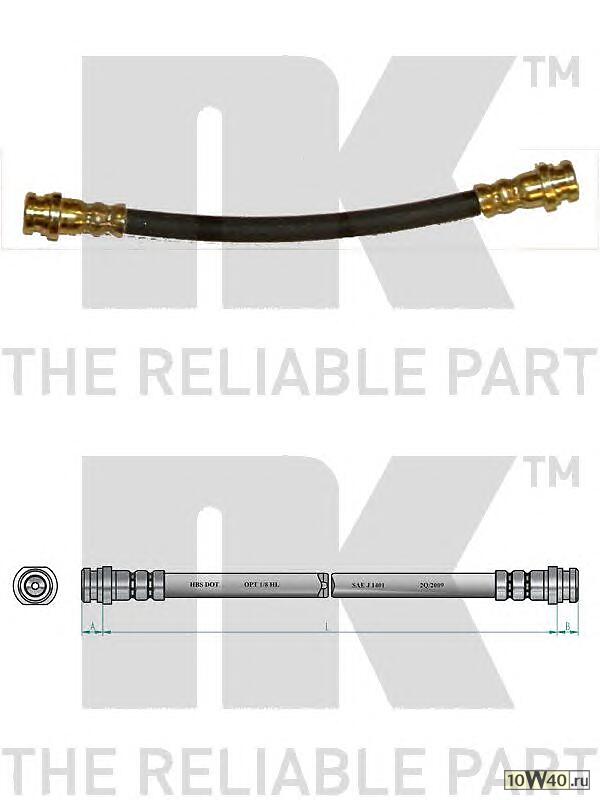 шланг торм. пер.  Mitsubishi L300 1.8/2.0/2.4 86-94 L=212 у суппорта