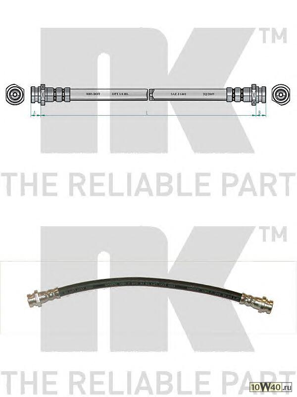 шланг торм. зад.  Mazda 626 1.6-2.0TD 80-93 L=295