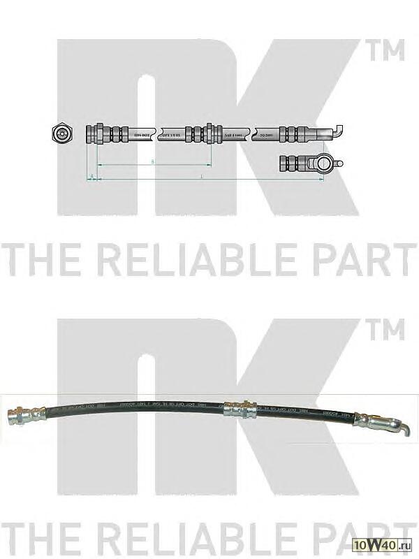 шланг торм. пер.  Mazda 323 BJ/Premacy 1.4-2.0TD 98> L=405 с ABS