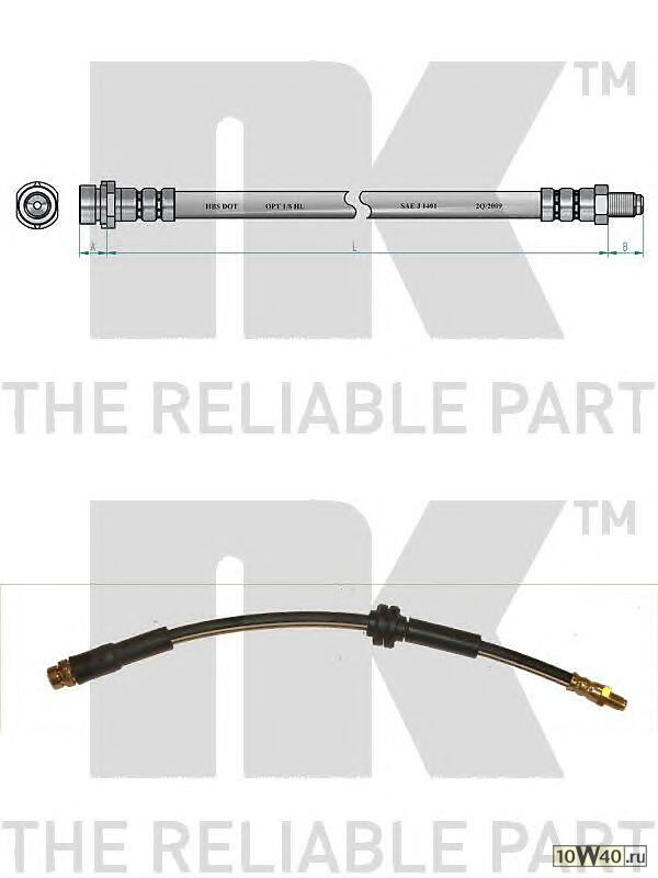 шланг торм. зад.  Mazda 3 1.4/1.6/2.0/1.6TDi 03> L=415