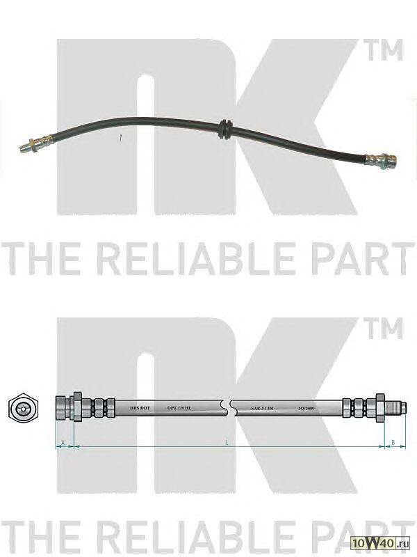 шланг торм. пер.  KIA Sephia 93> L=490 c ABS