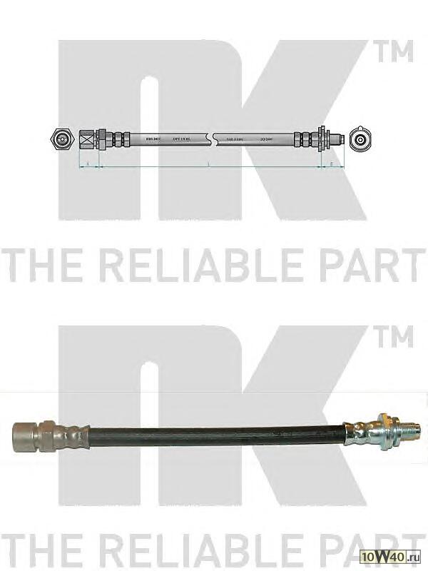 шланг торм. зад.  Opel Astra/Vectra 1.4-1.7TD 91-98 L=236