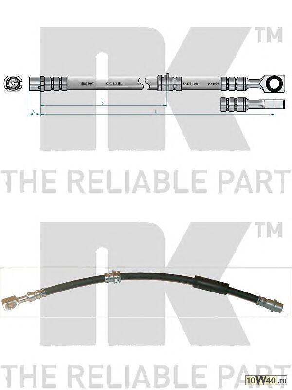 шланг торм. пер.  Opel Astra/Zafira 1.2-2.2TD 98> L=419
