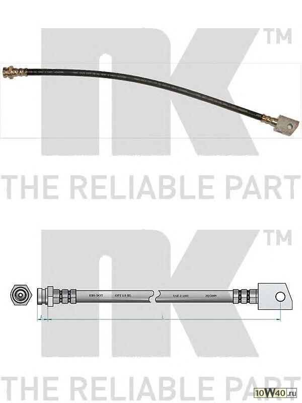 шланг торм. зад.  Opel Frontera 2.0/2.4/2.3TD 92-98 L=482