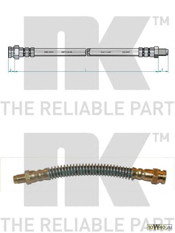 шланг торм. зад.  Peugeot 306 1.8-1.9TD 93> L=175 диск.