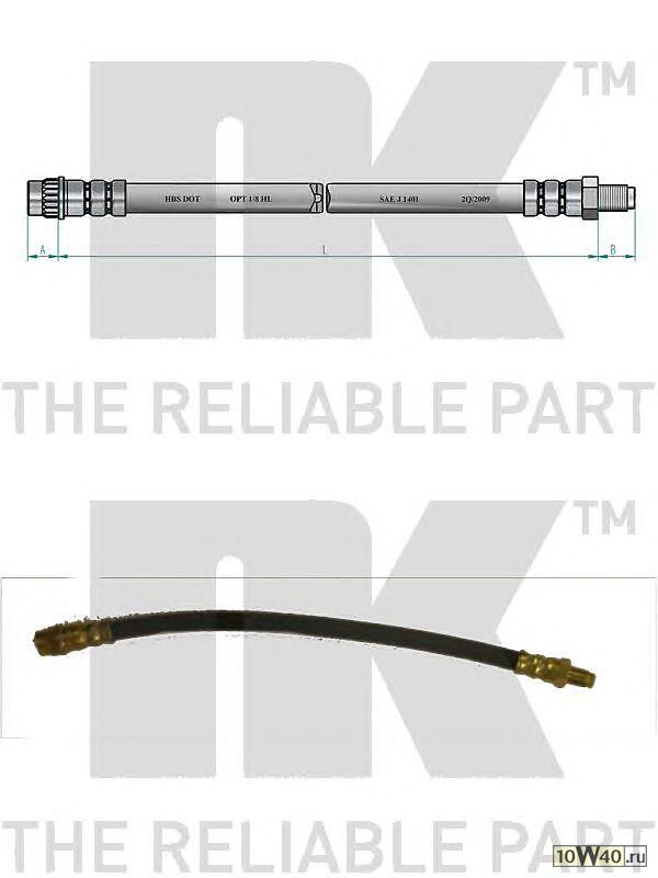 шланг торм. пер.\ renault r19 / r21 1.2-2.1td 86> l=287