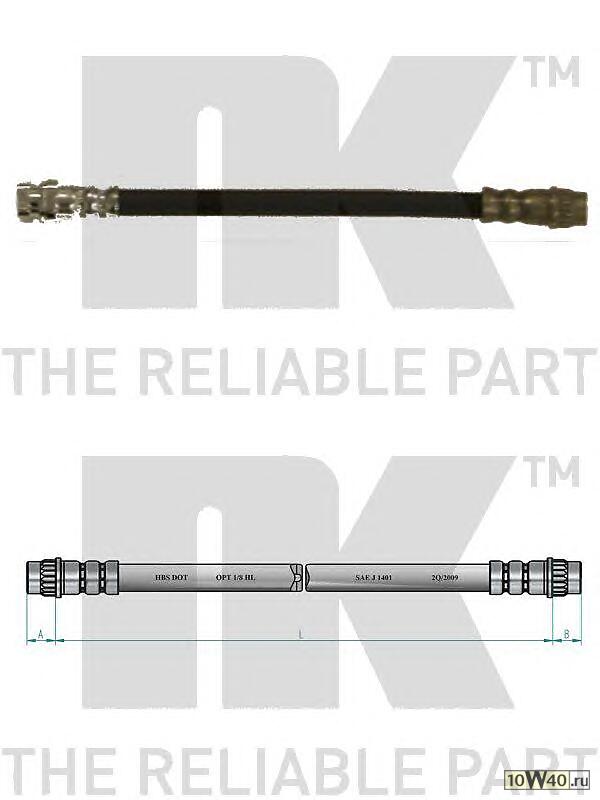 Код оригинала: 8200256166 / 7701050073, <BR>шланг торм. зад.  Renault Laguna 01> L=210